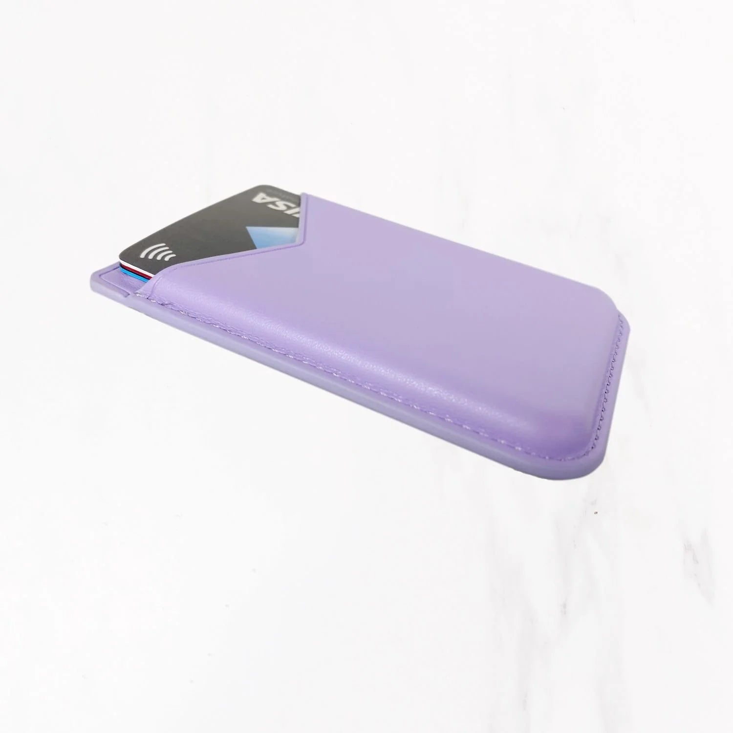 Magsafe Leather Couture Card Holder - Lavender Purple