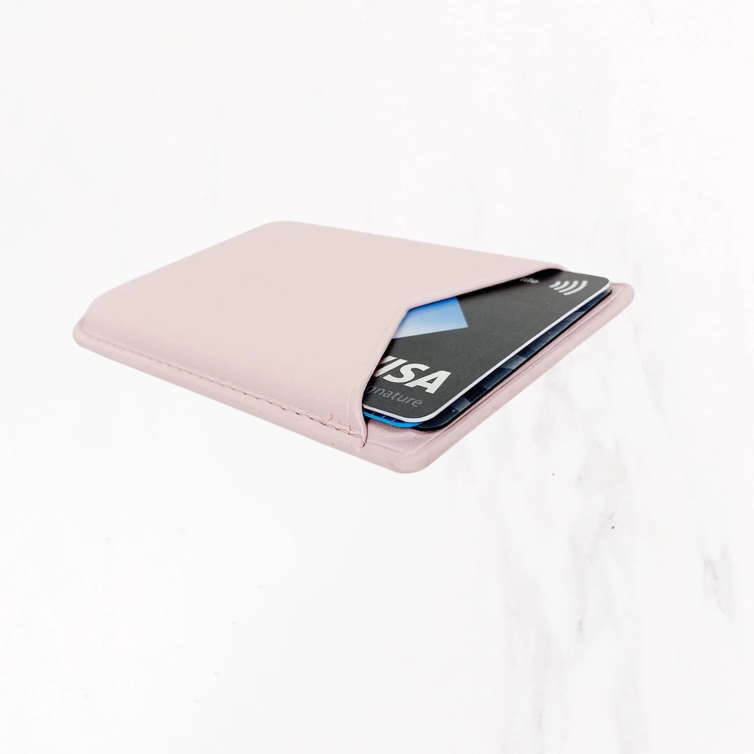 Magsafe Leather Couture Card Holder - Misty Rose Pink