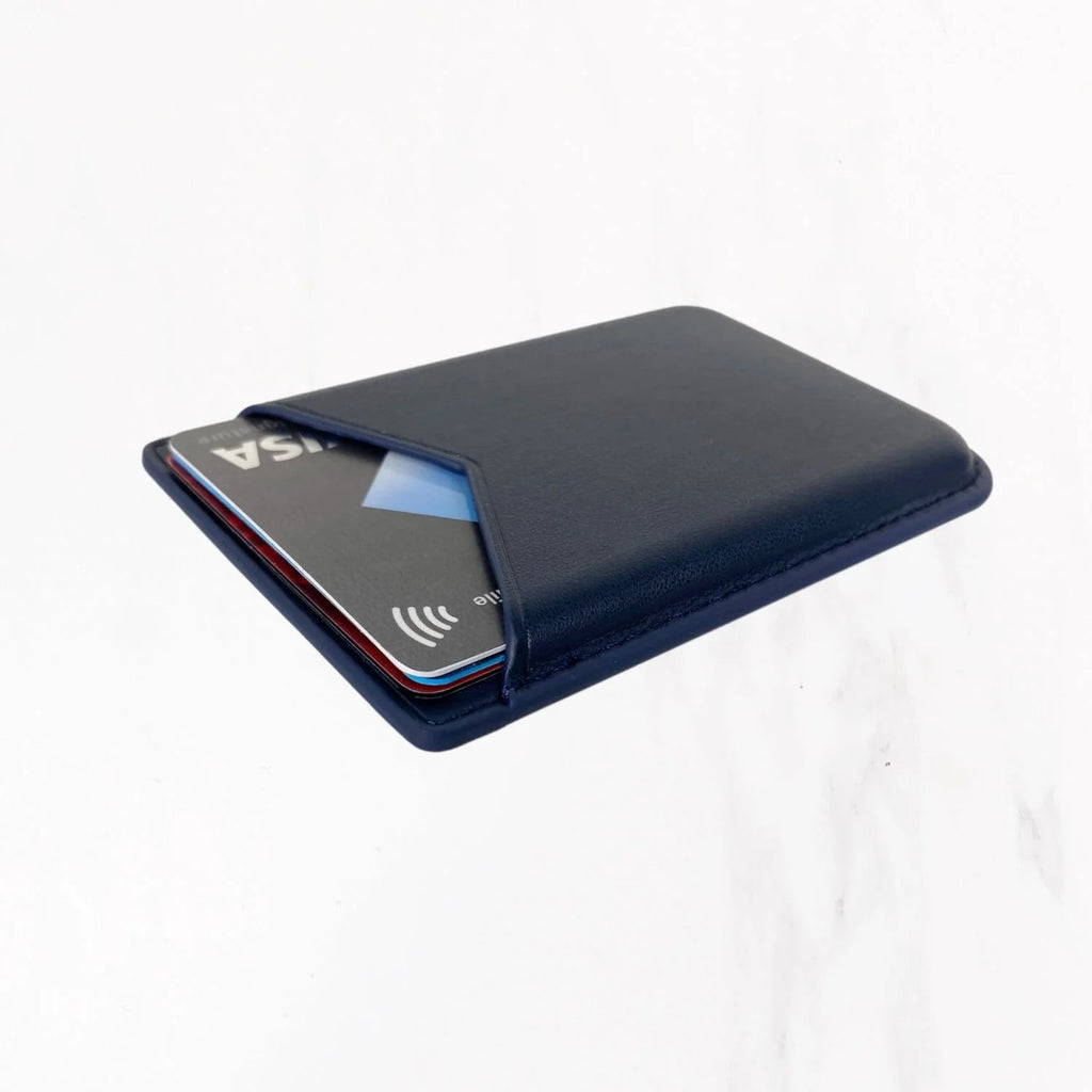 Magsafe Leather Couture Card Holder - Admiral Blue