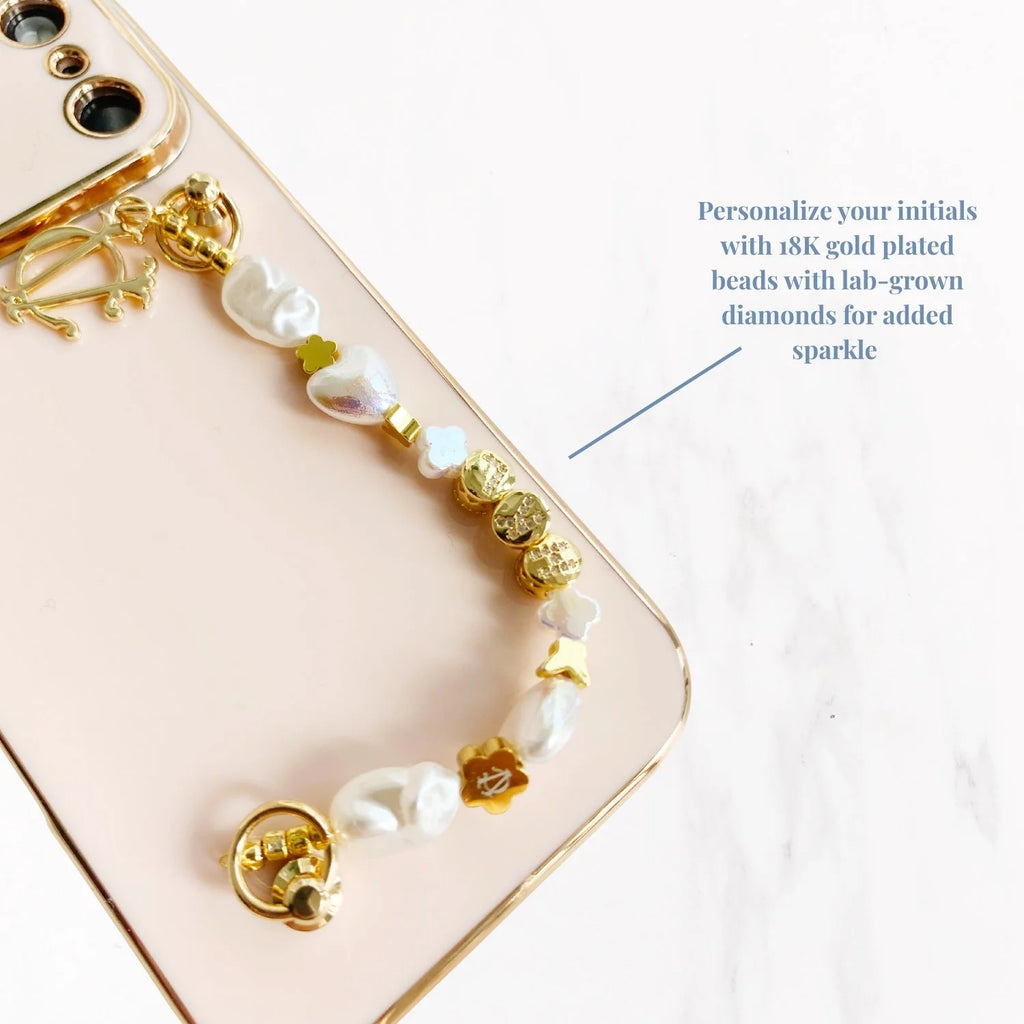 iPhone 17 Series Gold Trim Charm Handle Grip Case - Pink