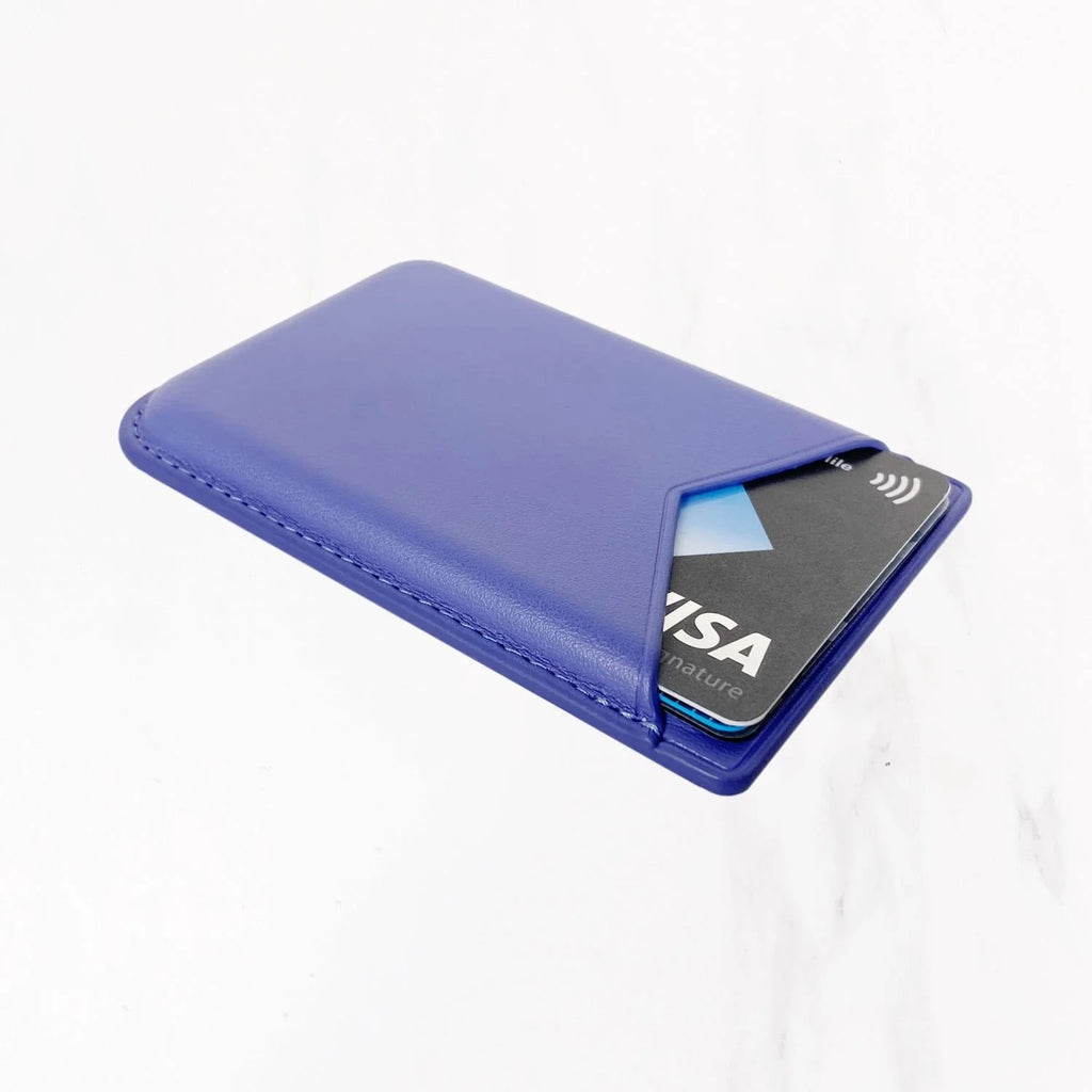 Magsafe Leather Couture Card Holder - Deep Purple