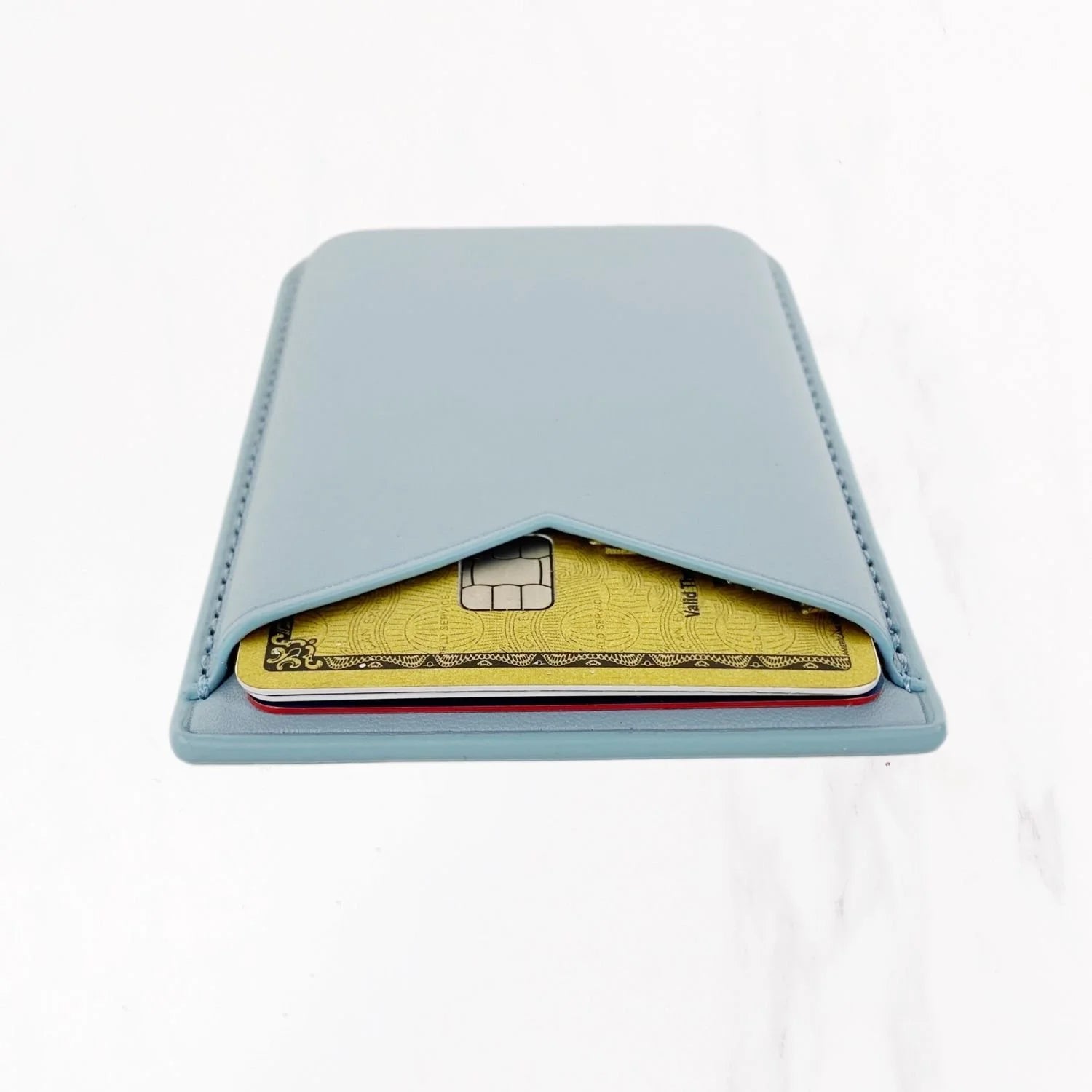 Magsafe Leather Couture Card Holder - Light Blue