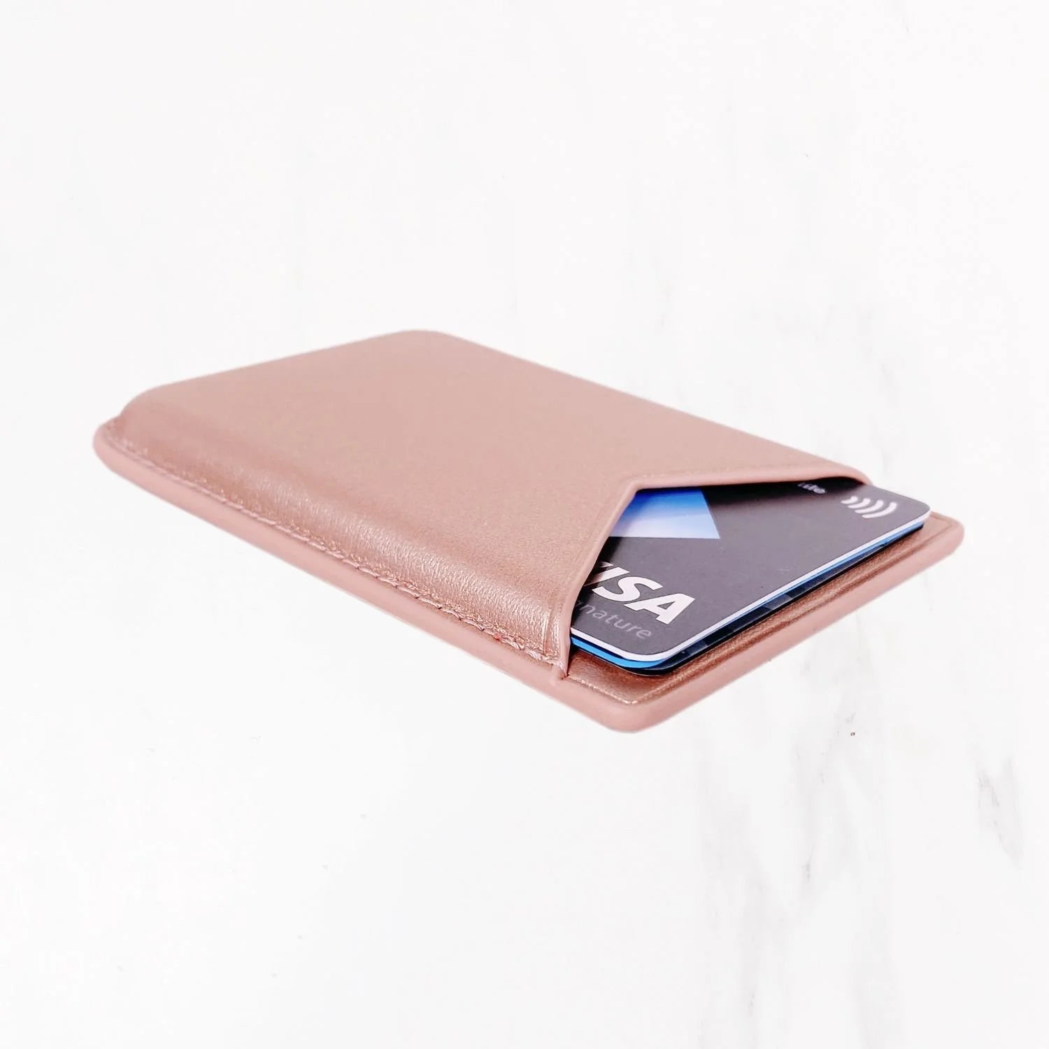 Magsafe Leather Couture Card Holder - Starlight Pink