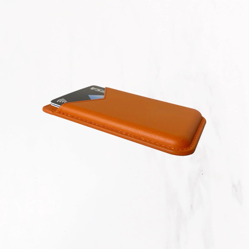 Magsafe Leather Couture Card Holder - Orange