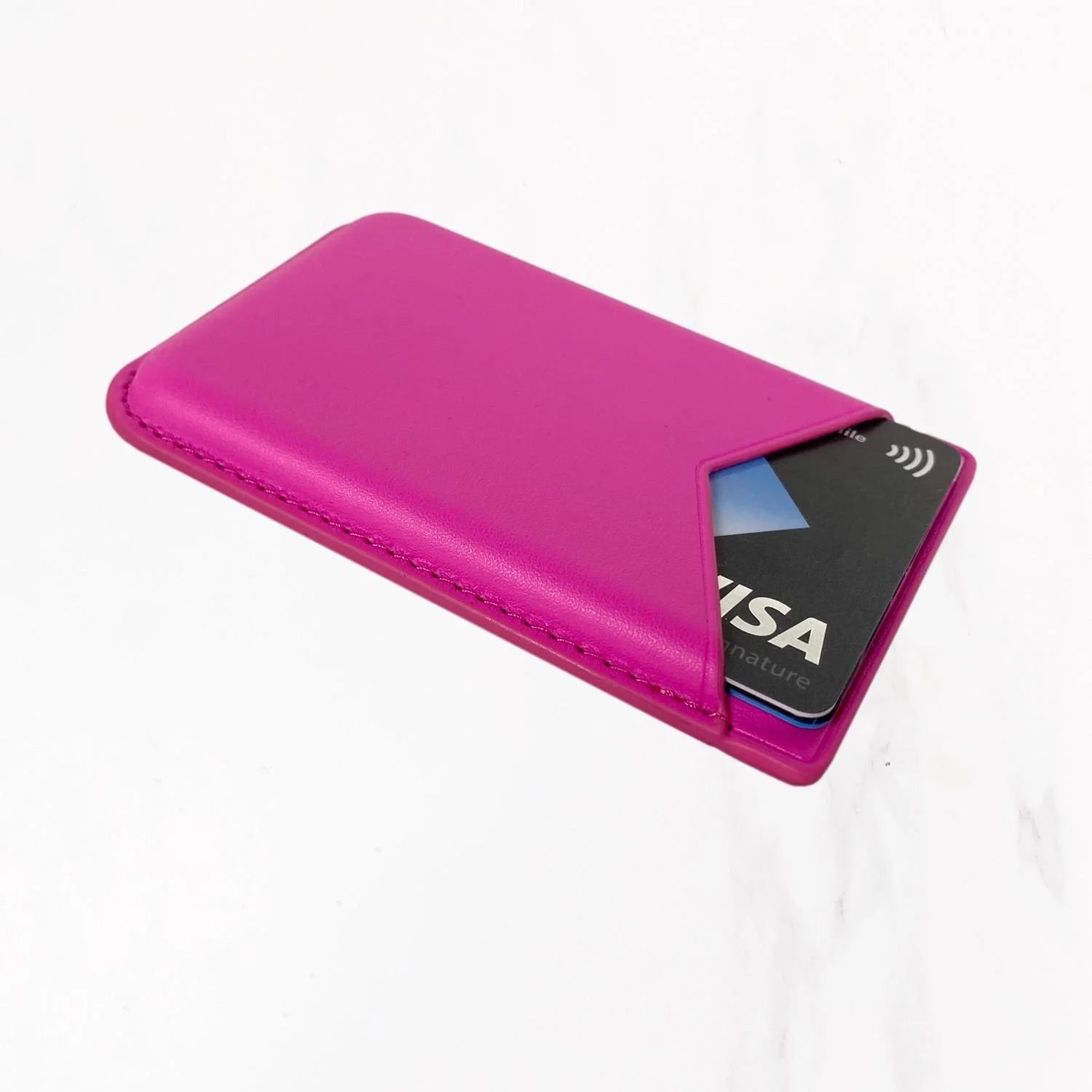 Magsafe Leather Couture Card Holder - Rose Pink