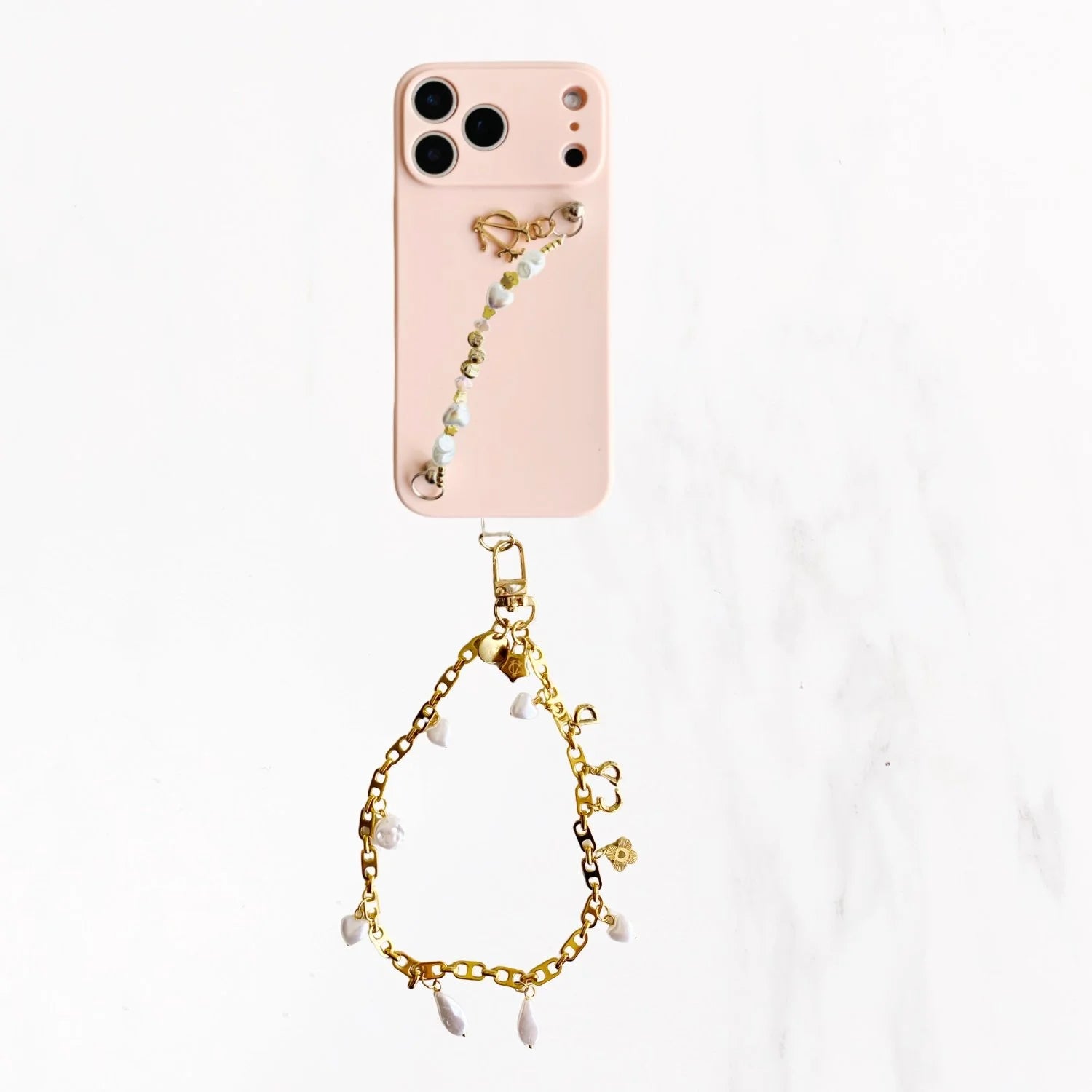 iPhone 17 Series Charm Handle Grip Case - Pink