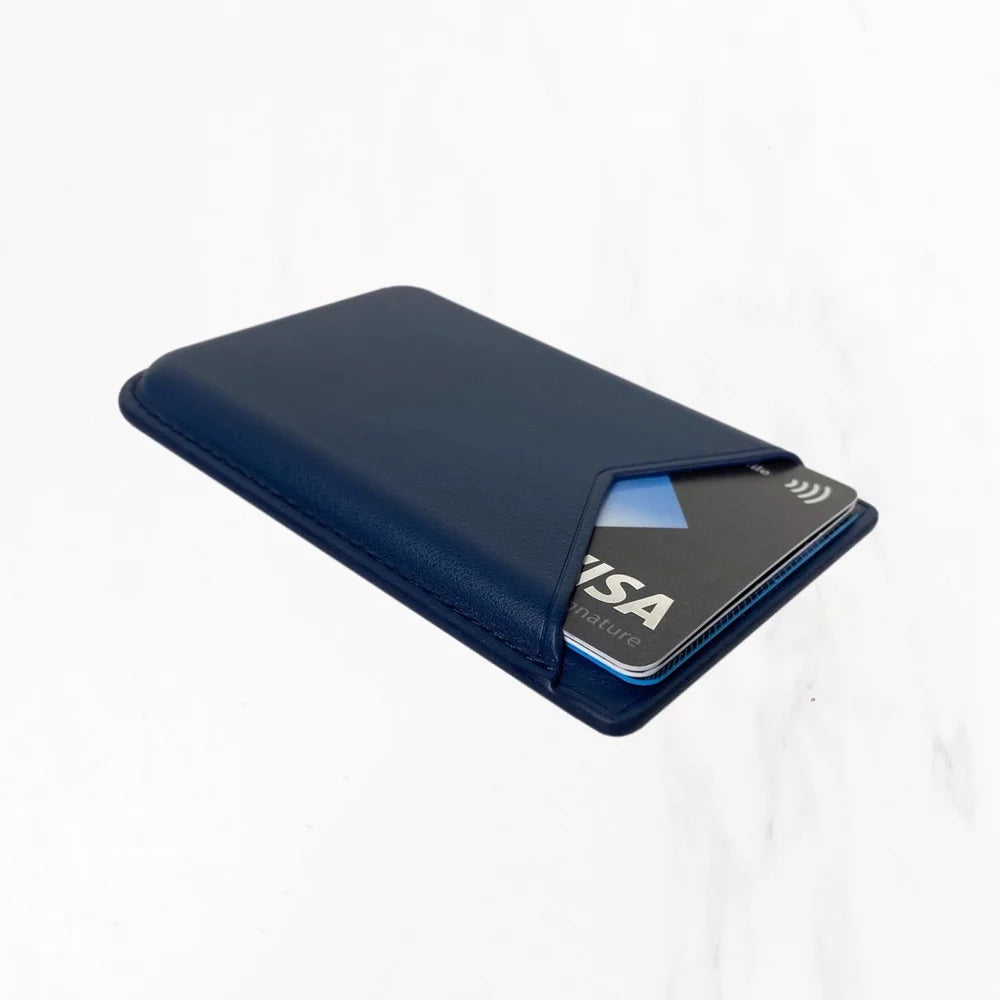 Magsafe Leather Couture Card Holder - Midnight Blue