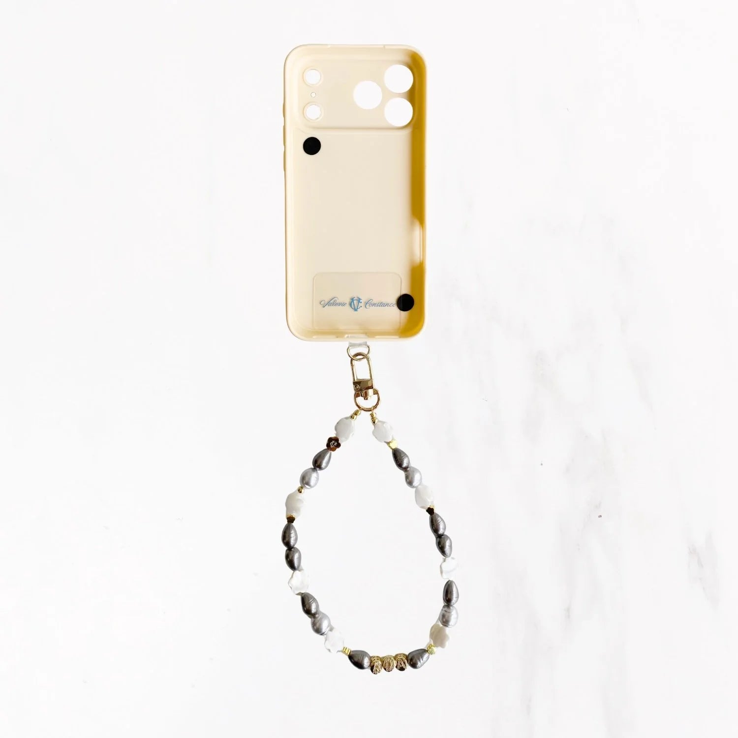 iPhone 17 Series Charm Handle Grip Case - Opaline White