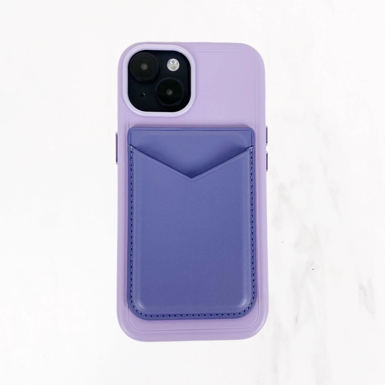 Magsafe Leather Couture Card Holder - Deep Purple