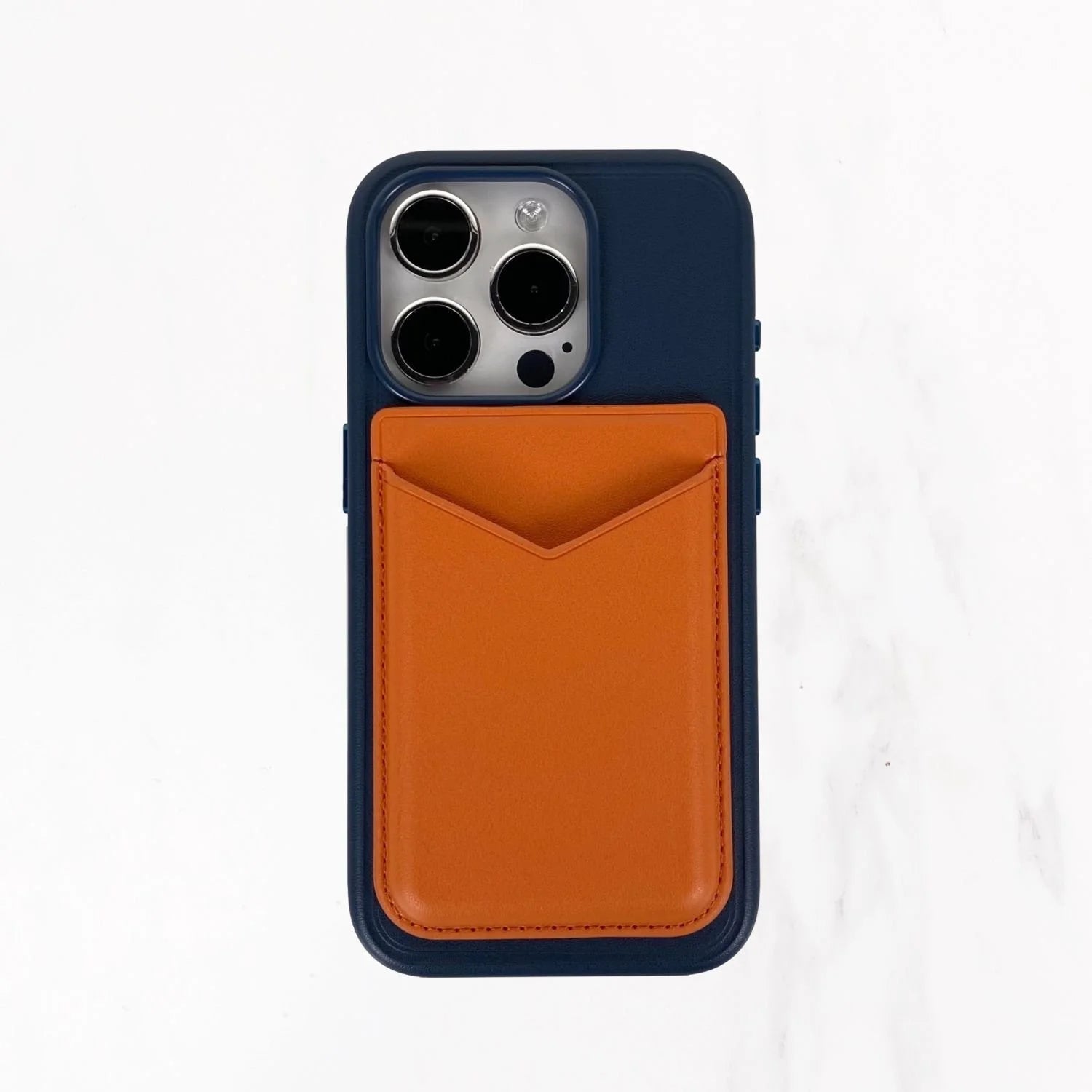 Magsafe Leather Couture Card Holder - Orange