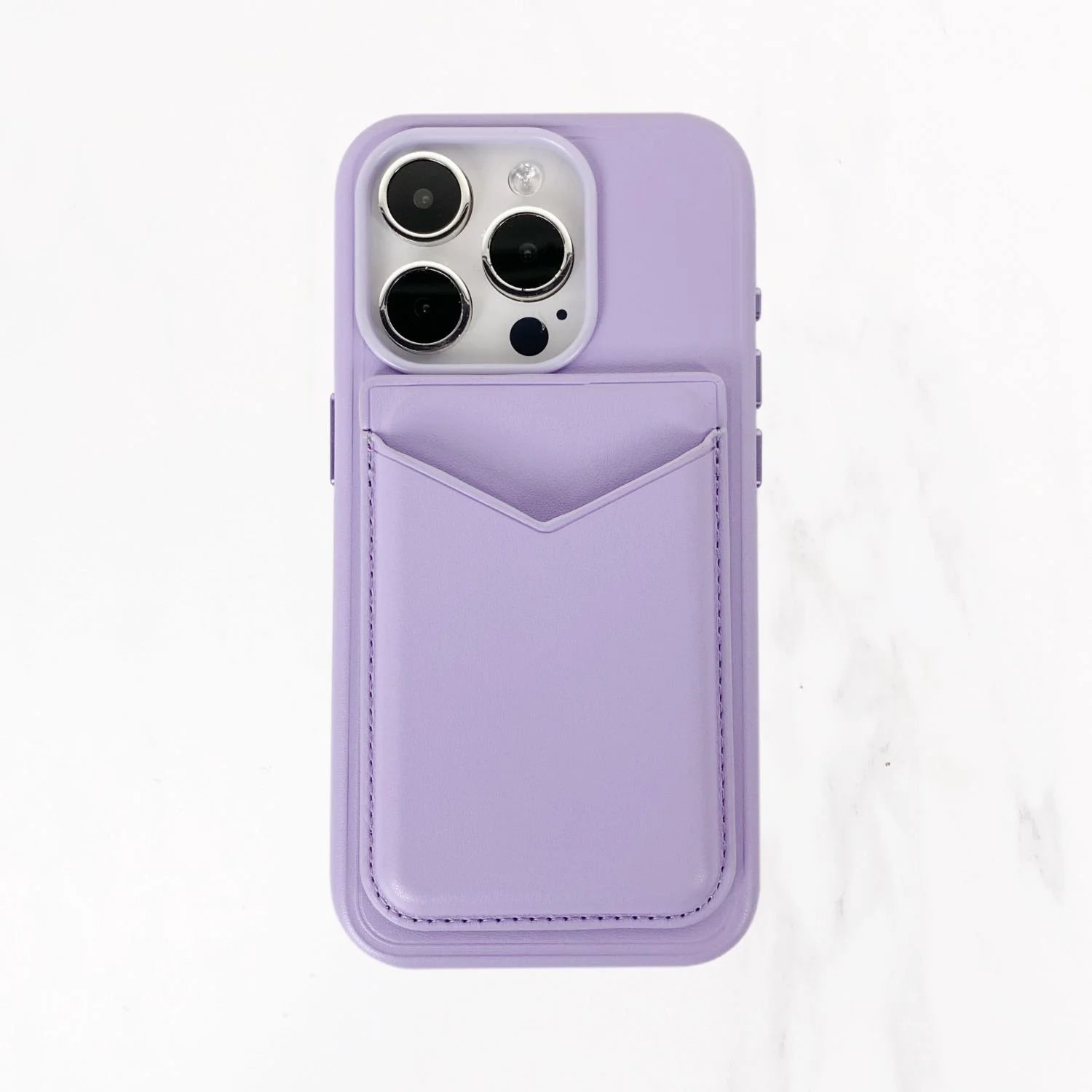 Magsafe Leather Couture Card Holder - Lavender Purple