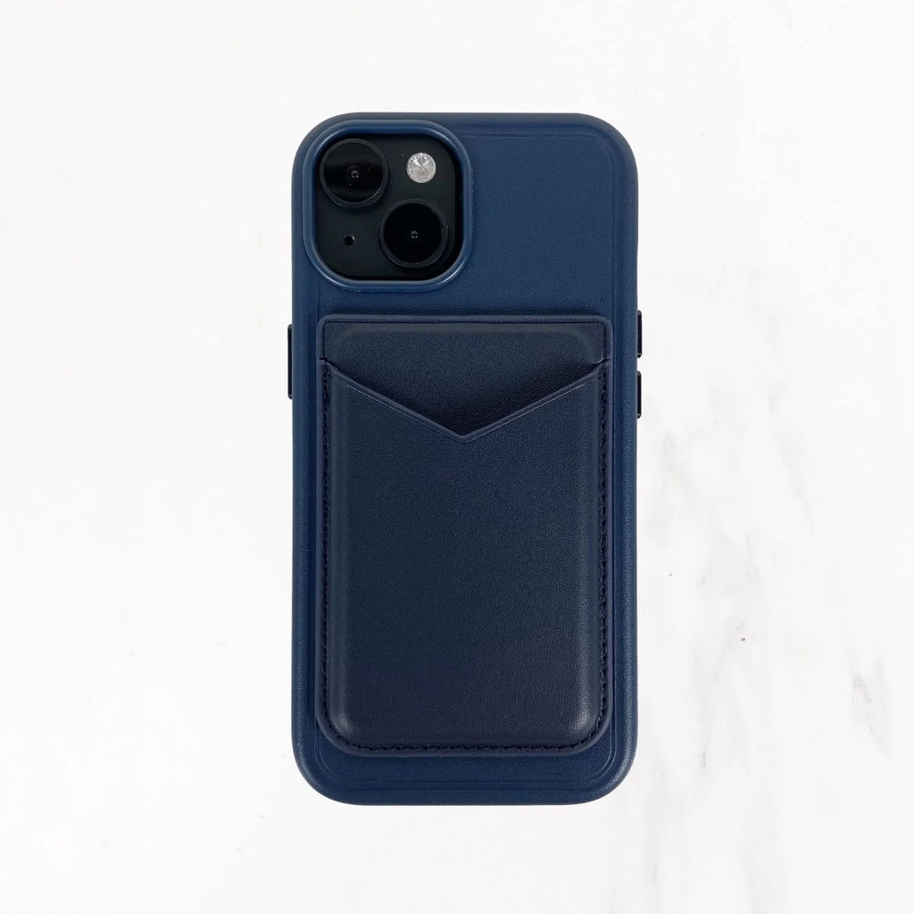 Magsafe Leather Couture Card Holder - Admiral Blue