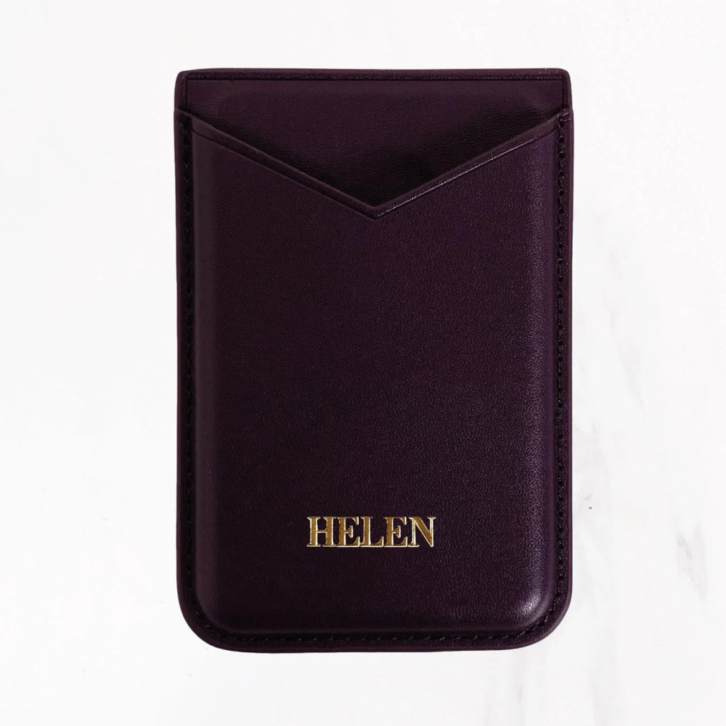 Magsafe Leather Couture Card Holder - Purple
