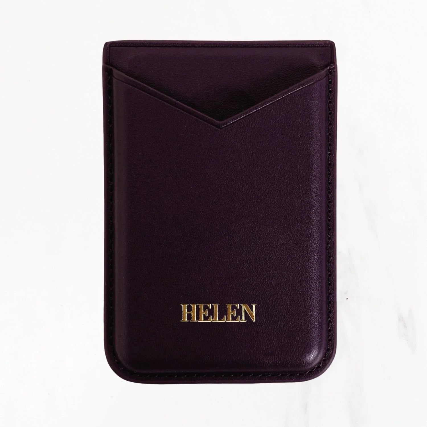 Magsafe Leather Couture Card Holder - Purple