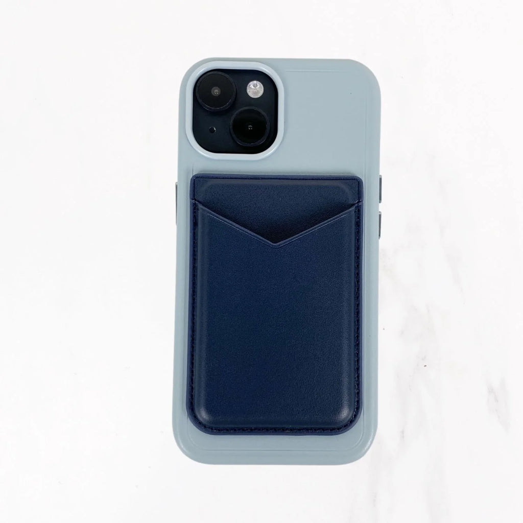 Magsafe Leather Couture Card Holder - Admiral Blue