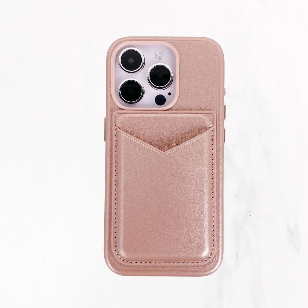 Magsafe Leather Couture Card Holder - Starlight Pink