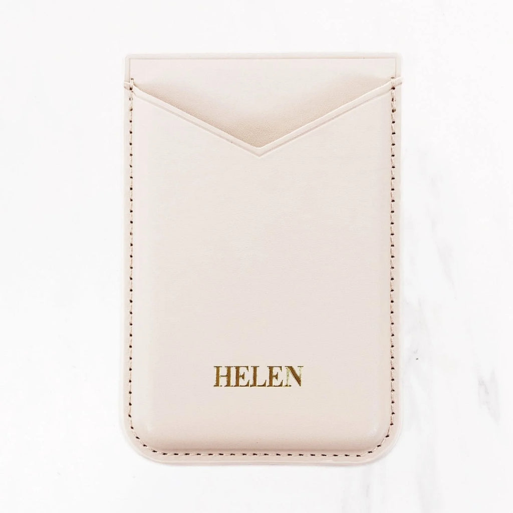 Magsafe Leather Couture Card Holder - Pale Pink