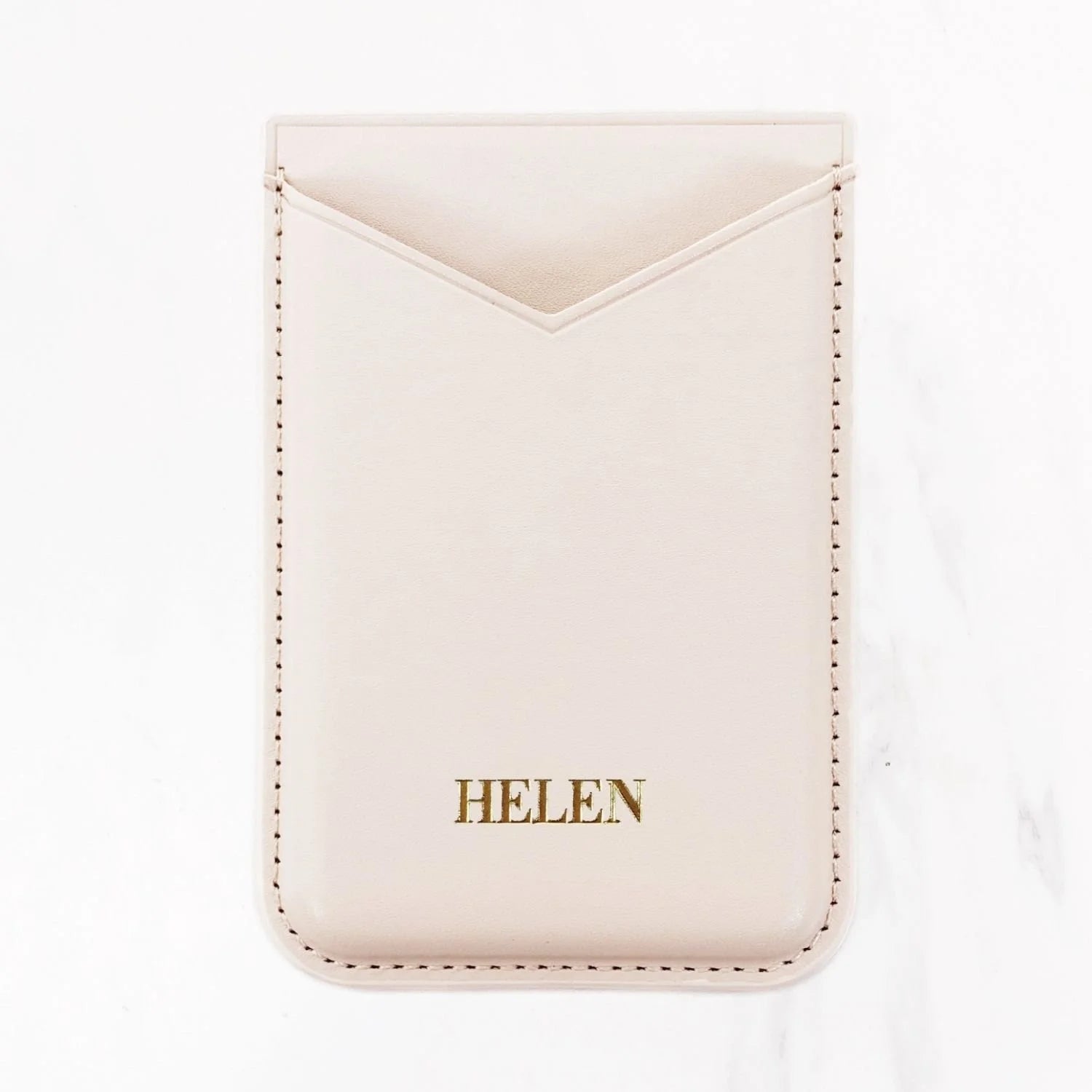 Magsafe Leather Couture Card Holder - Pale Pink