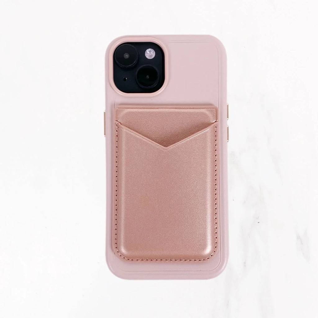 Magsafe Leather Couture Card Holder - Starlight Pink