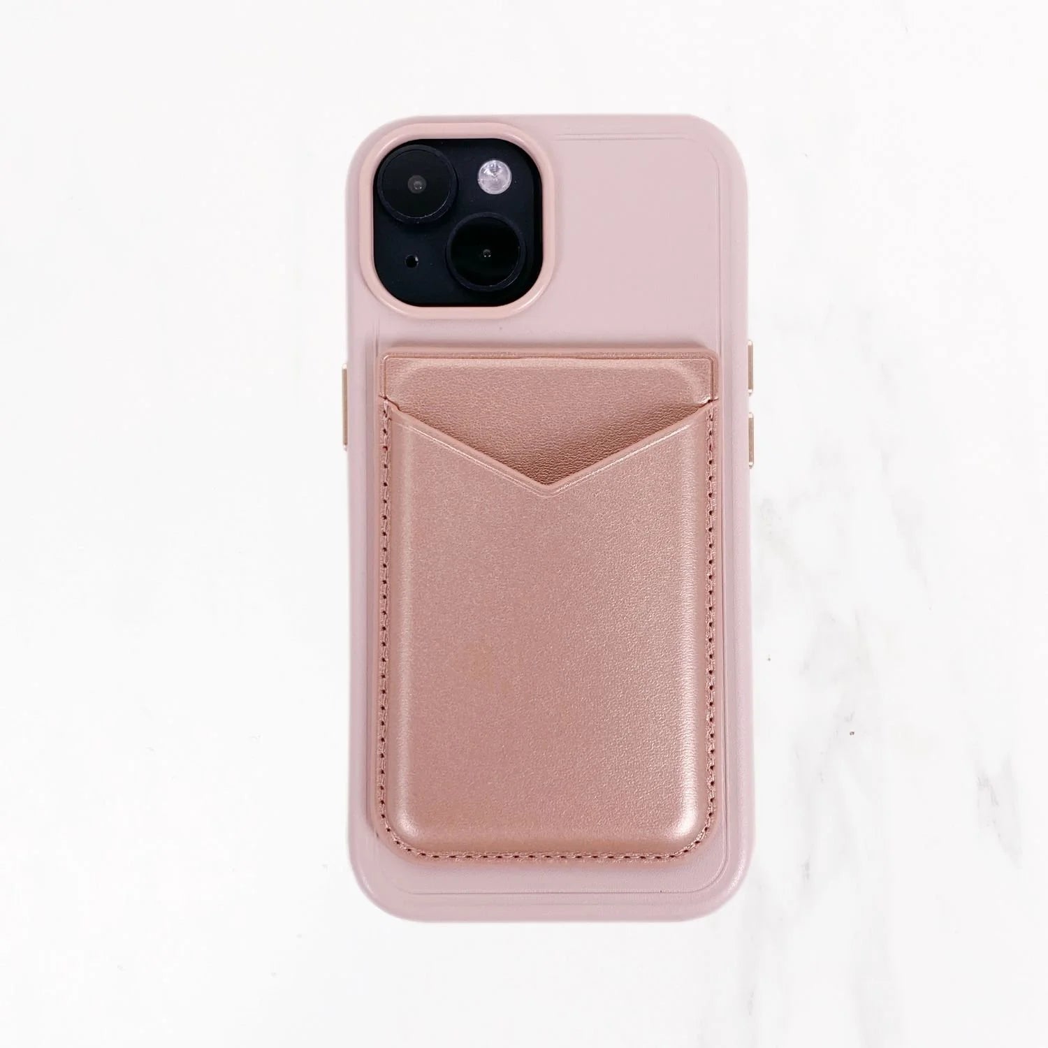 Magsafe Leather Couture Card Holder - Starlight Pink