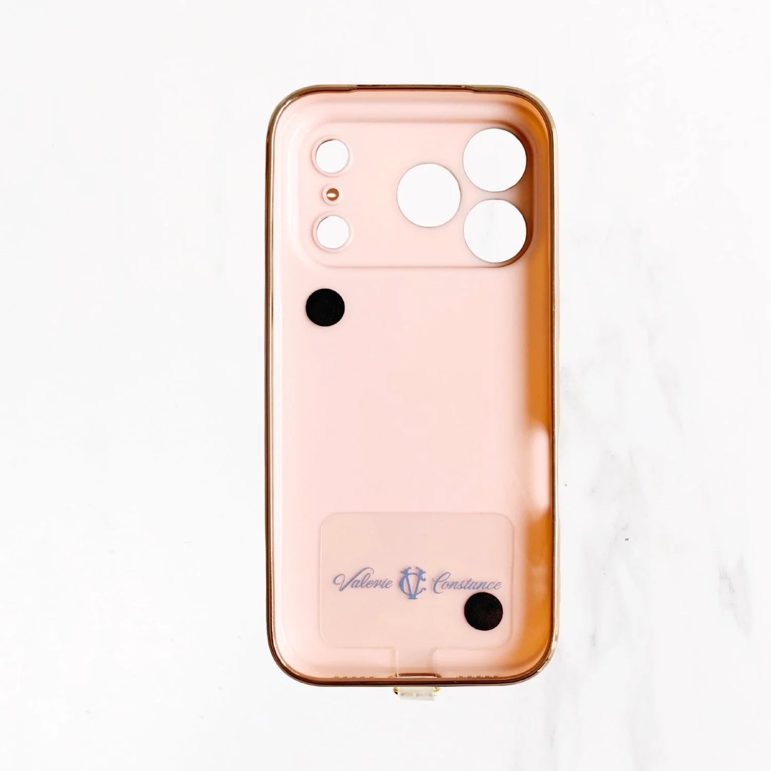 iPhone 17 Series Gold Trim Charm Handle Grip Case - Pink