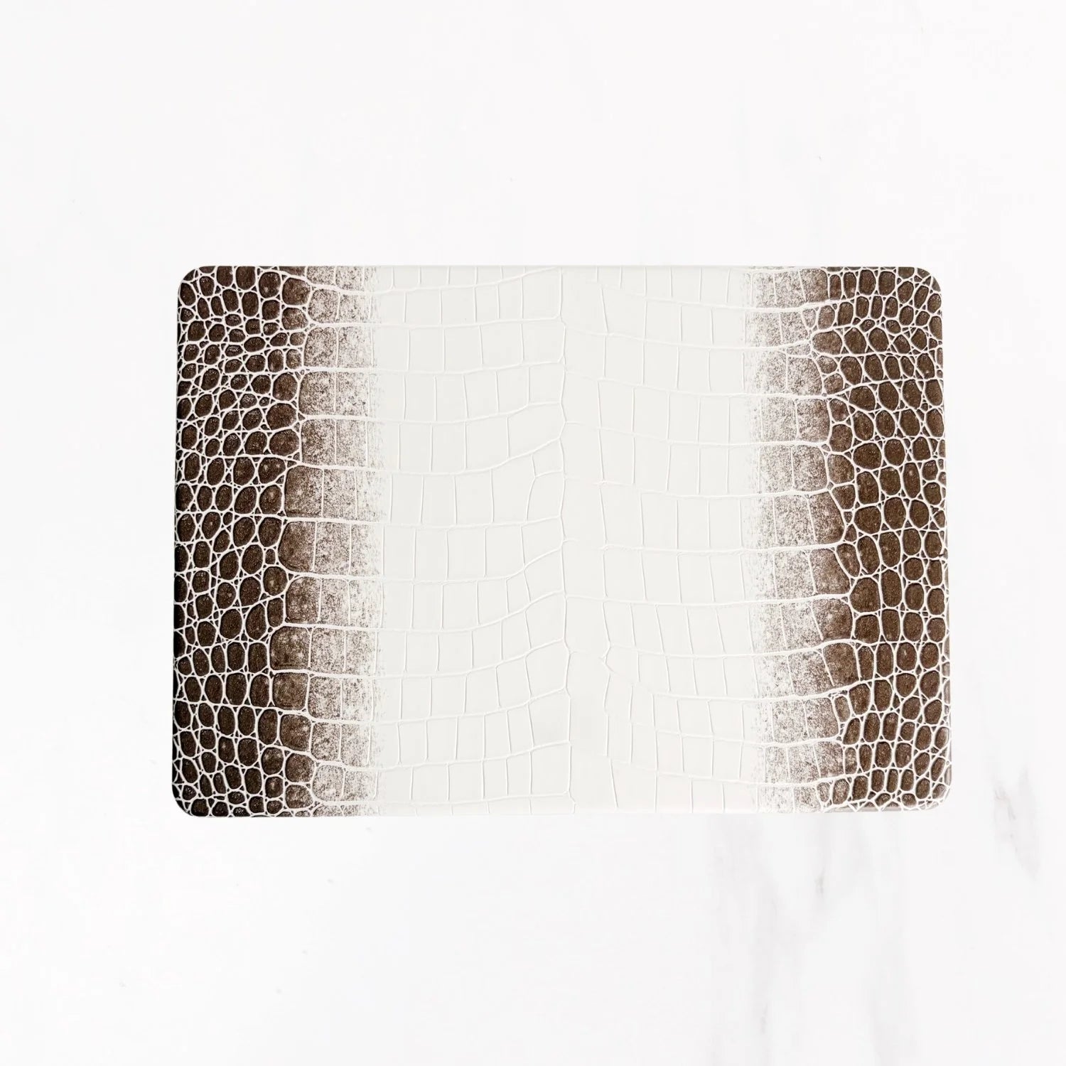 Macbook Series - Croc Leather Hard Shell Case - Optic White Sepia