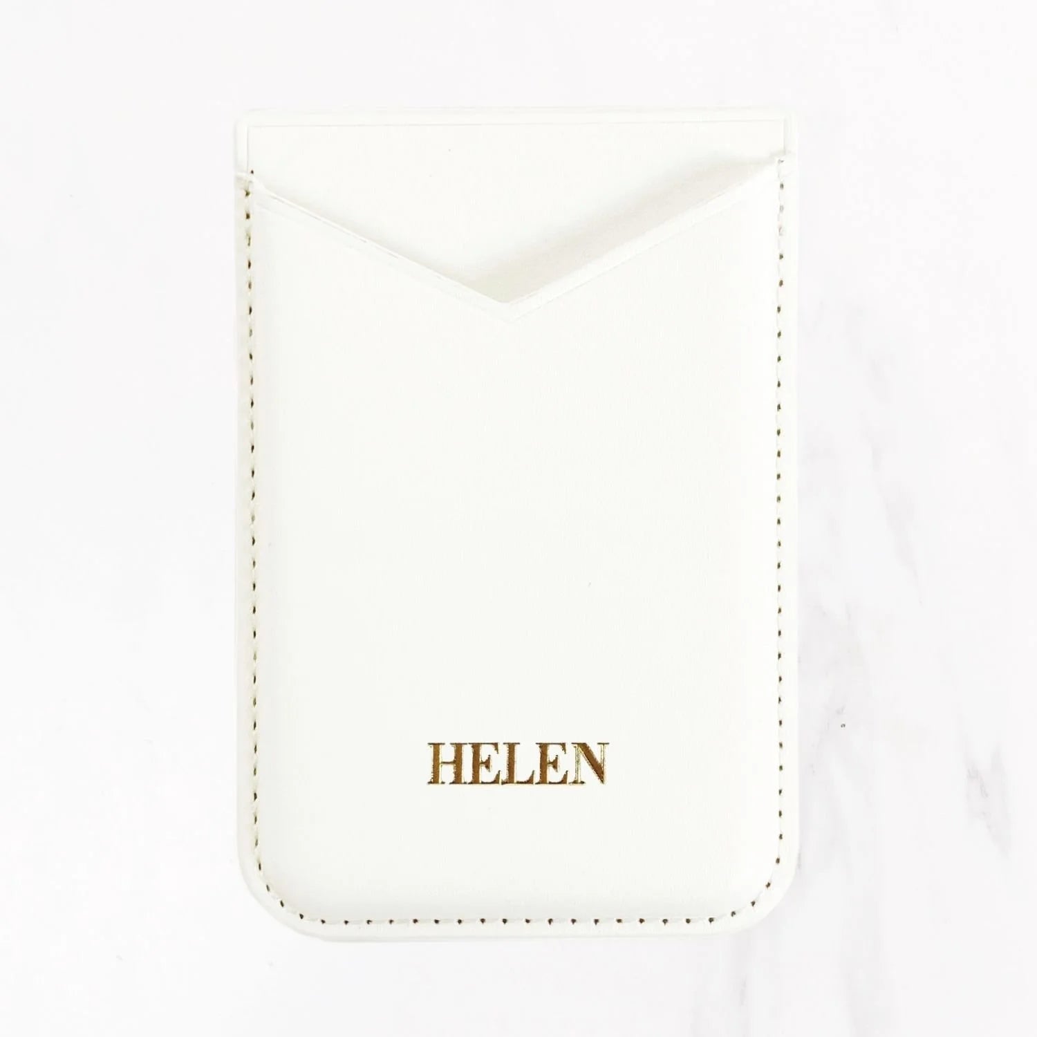 Magsafe Leather Couture Card Holder - White