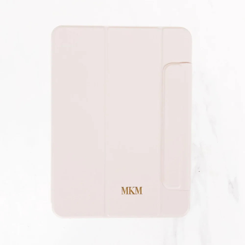 iPad Series - Calligraphy Leather Case - Pale Pink