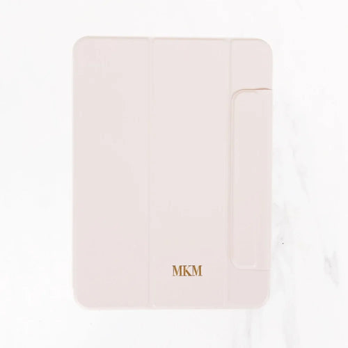 iPad Series - Calligraphy Leather Case - Pale Pink