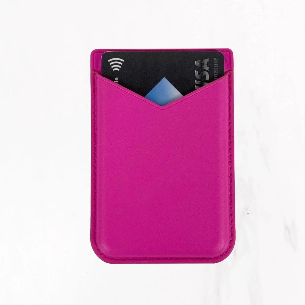 Magsafe Leather Couture Card Holder - Rose Pink