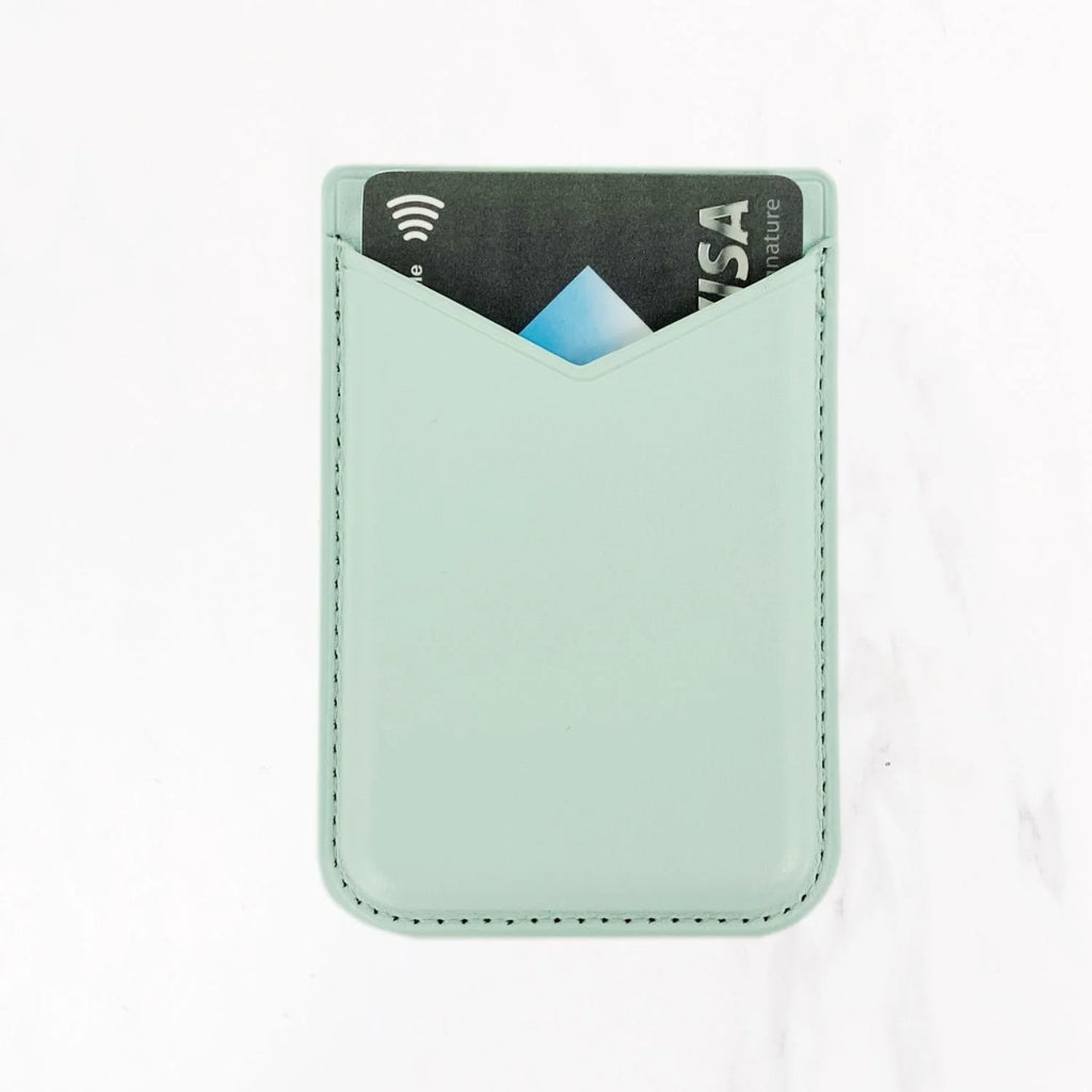 Magsafe Leather Couture Card Holder - Alaskan Blue