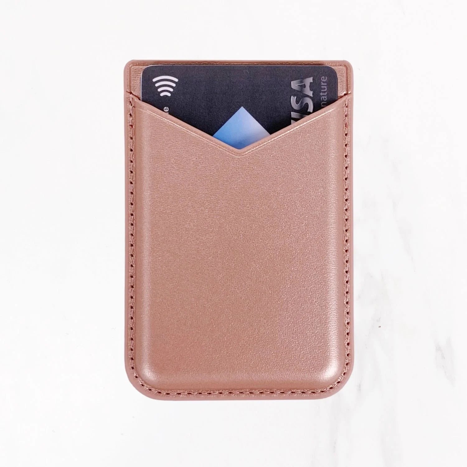Magsafe Leather Couture Card Holder - Starlight Pink