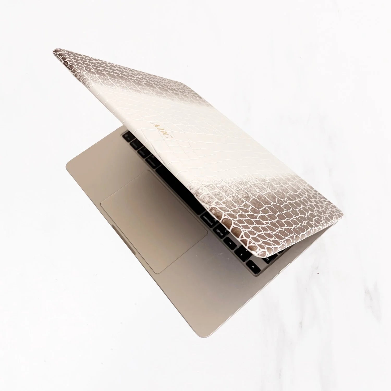 Macbook Series - Croc Leather Hard Shell Case - Optic White Sepia