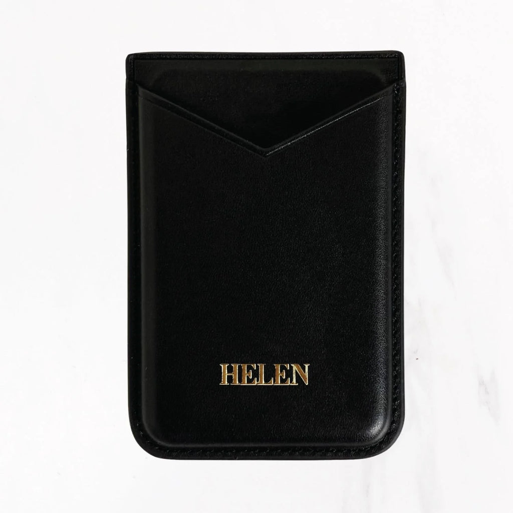Magsafe Leather Couture Card Holder - Black