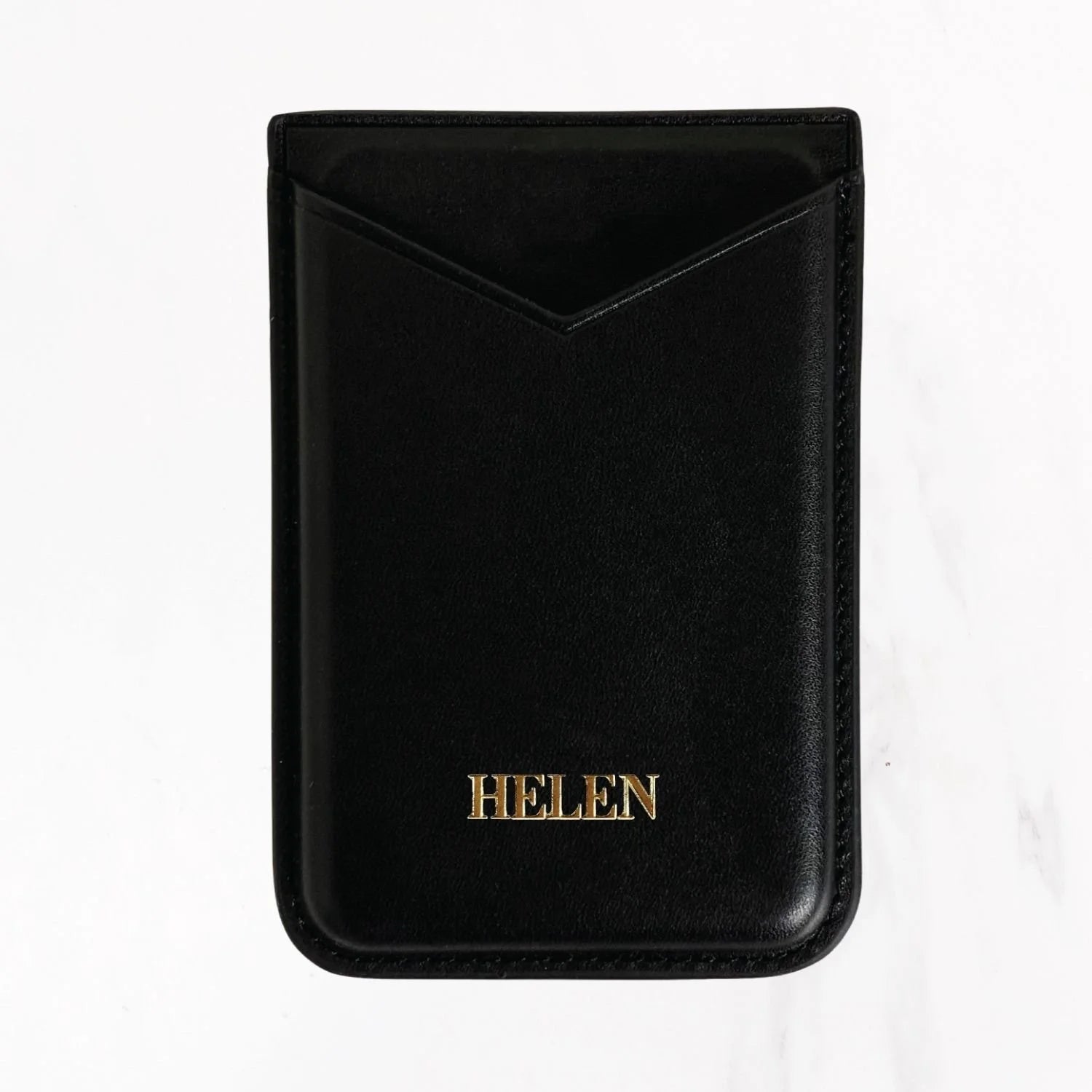 Magsafe Leather Couture Card Holder - Black