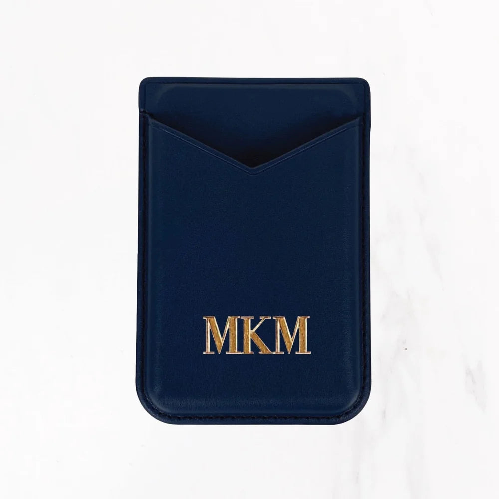 Magsafe Leather Couture Card Holder - Midnight Blue