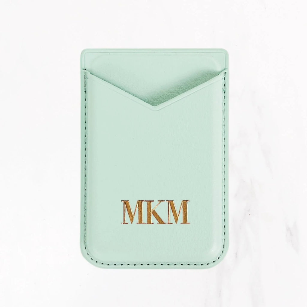 Magsafe Leather Couture Card Holder - Alaskan Blue