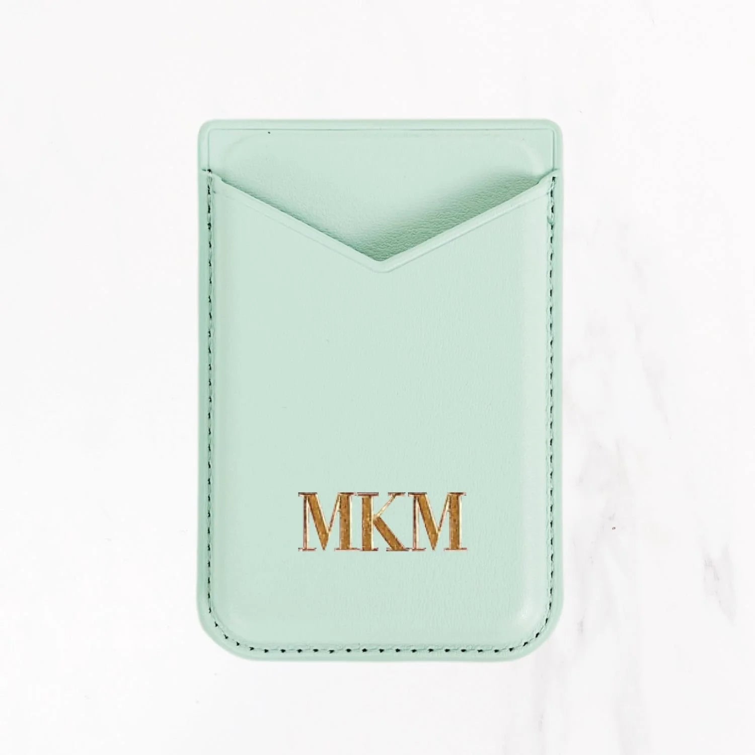 Magsafe Leather Couture Card Holder - Alaskan Blue