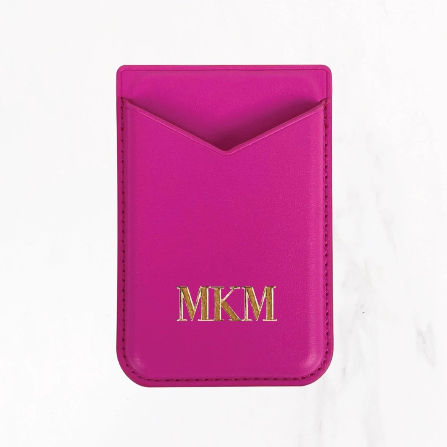 Magsafe Leather Couture Card Holder - Rose Pink