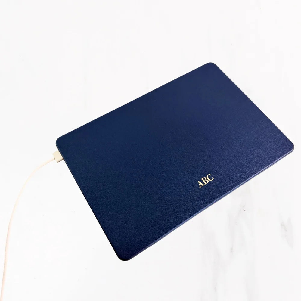 Macbook Series - Grain Leather Hard Shell Case - Dark Blue