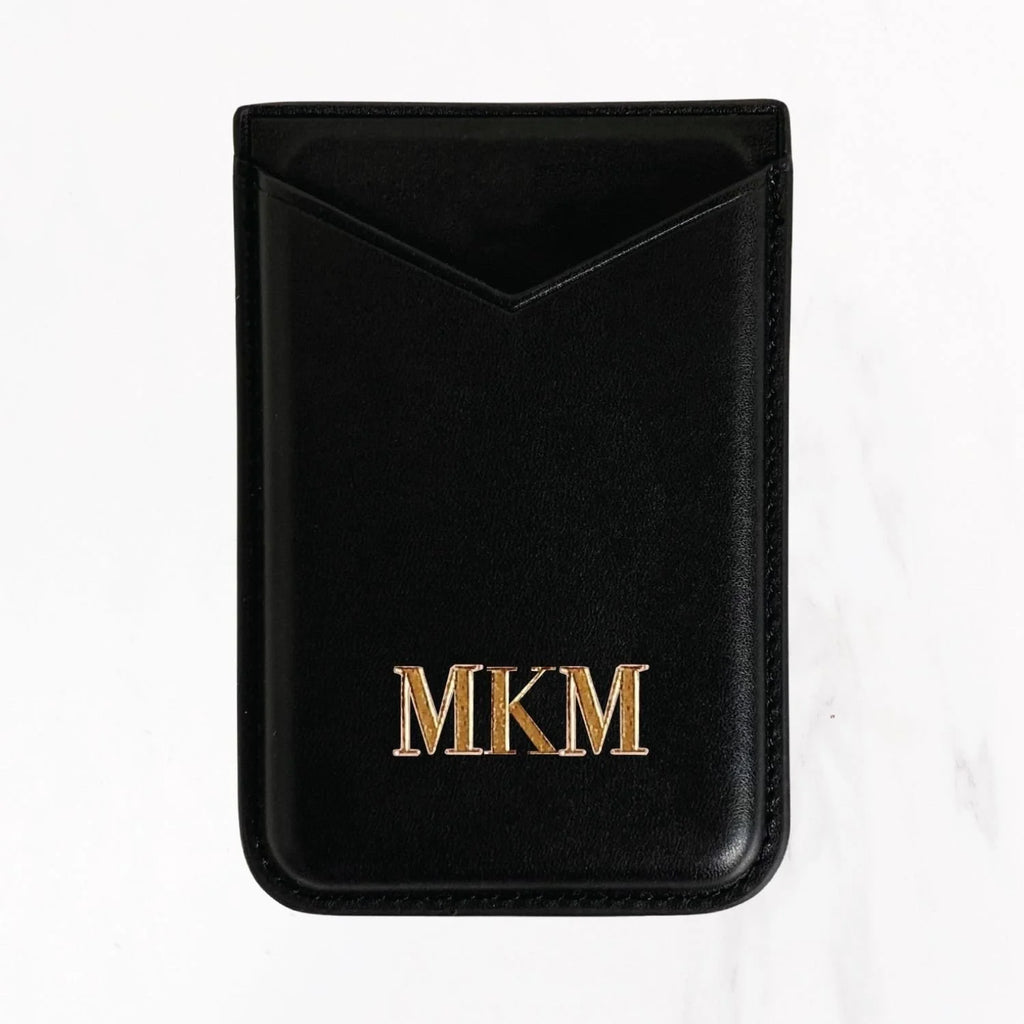Magsafe Leather Couture Card Holder - Black