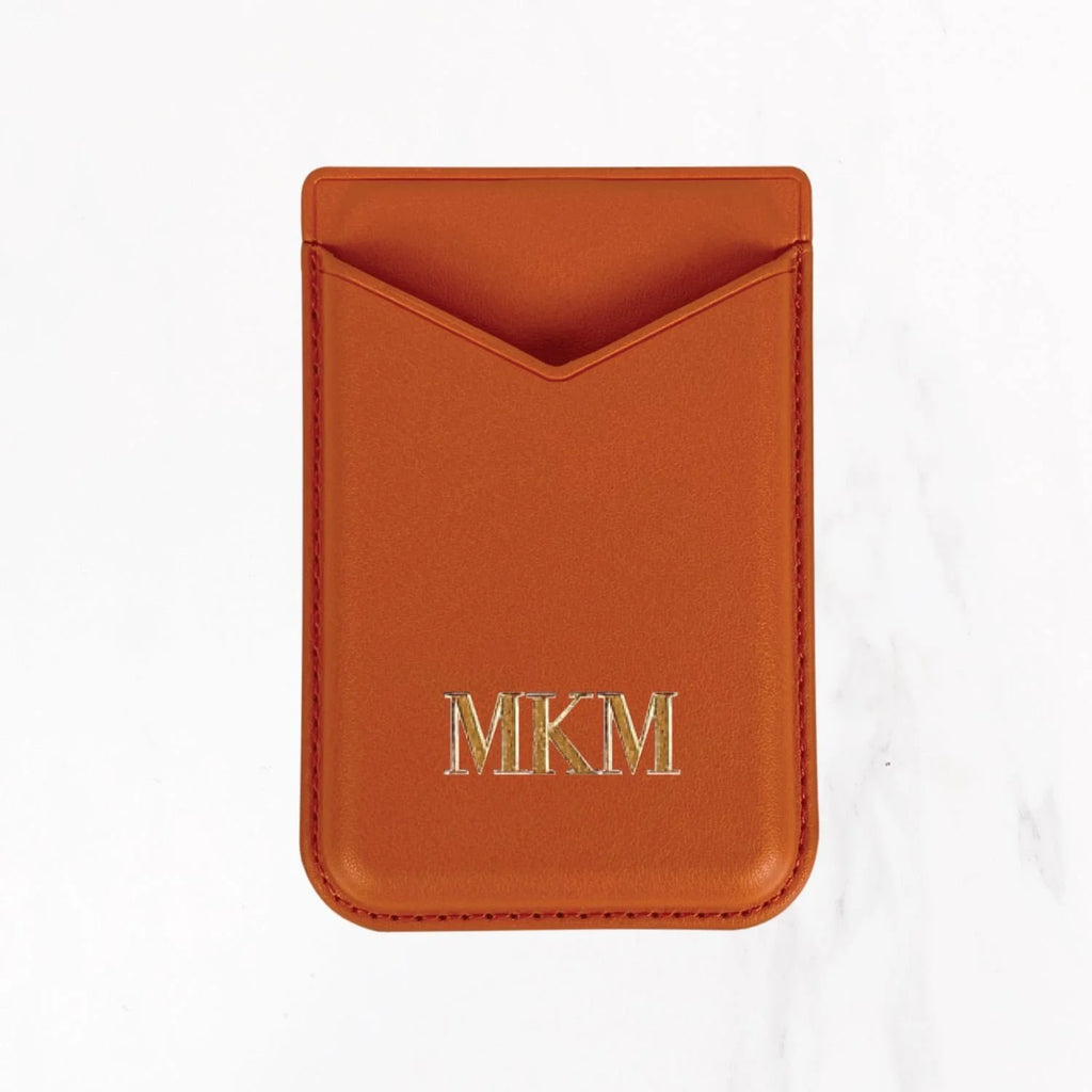 Magsafe Leather Couture Card Holder - Orange