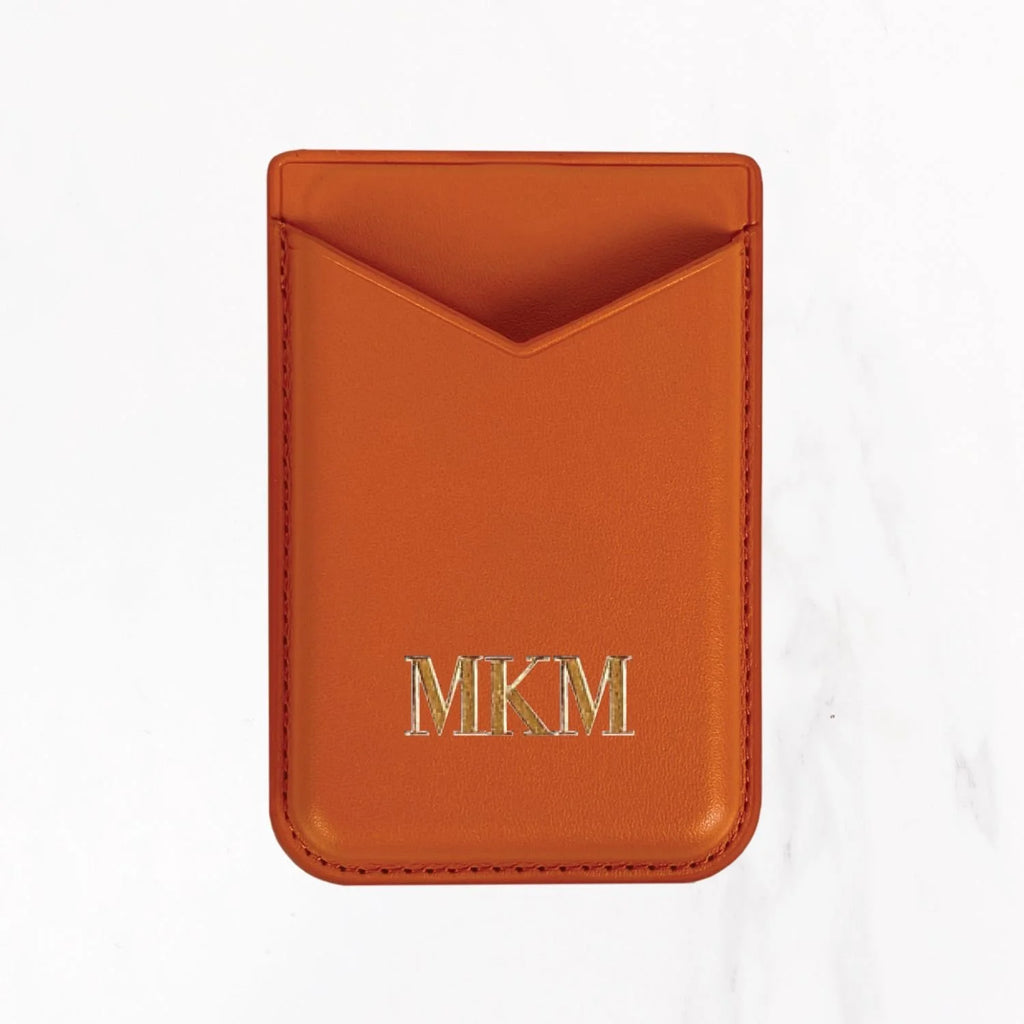 Magsafe Leather Couture Card Holder - Light Orange