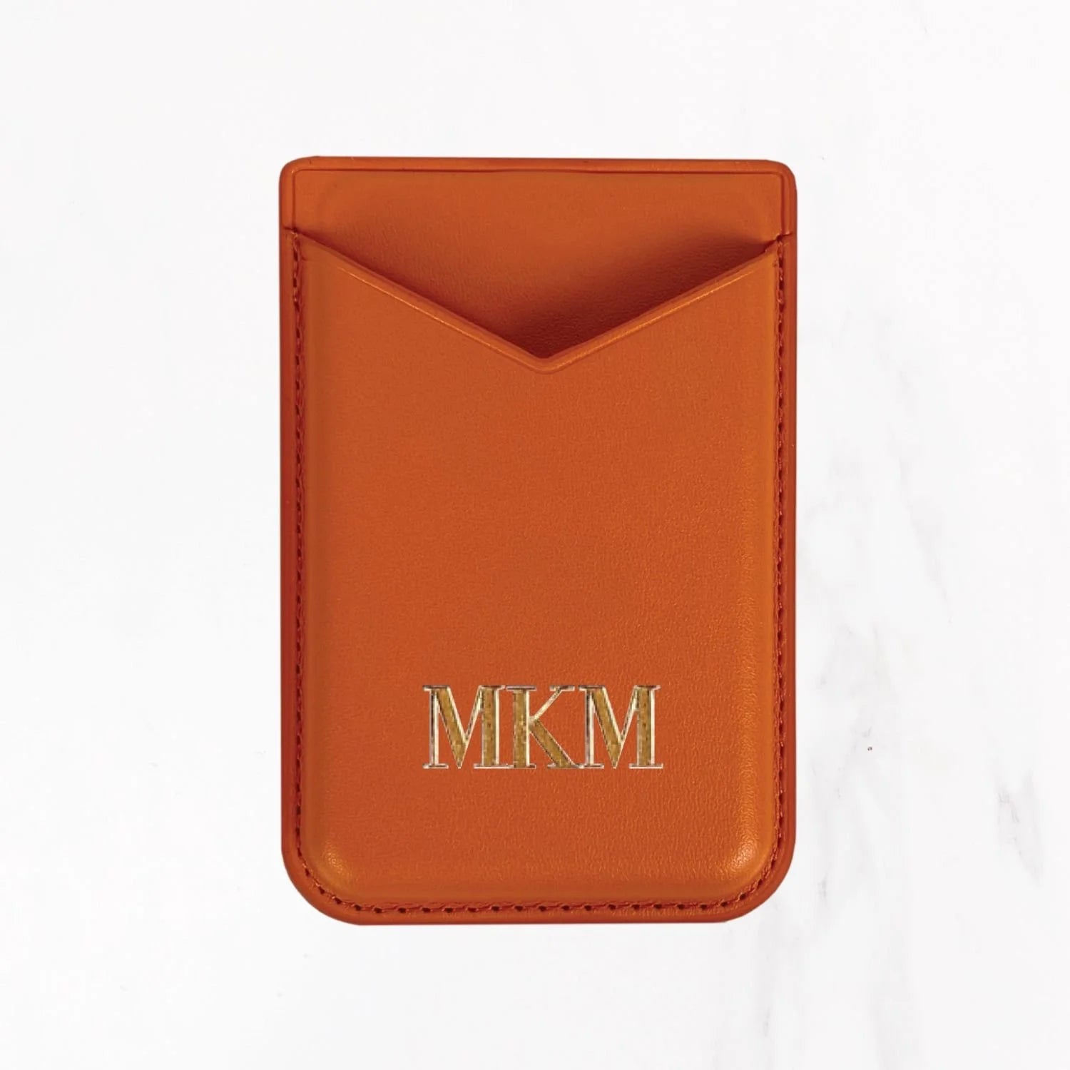 Magsafe Leather Couture Card Holder - Light Orange