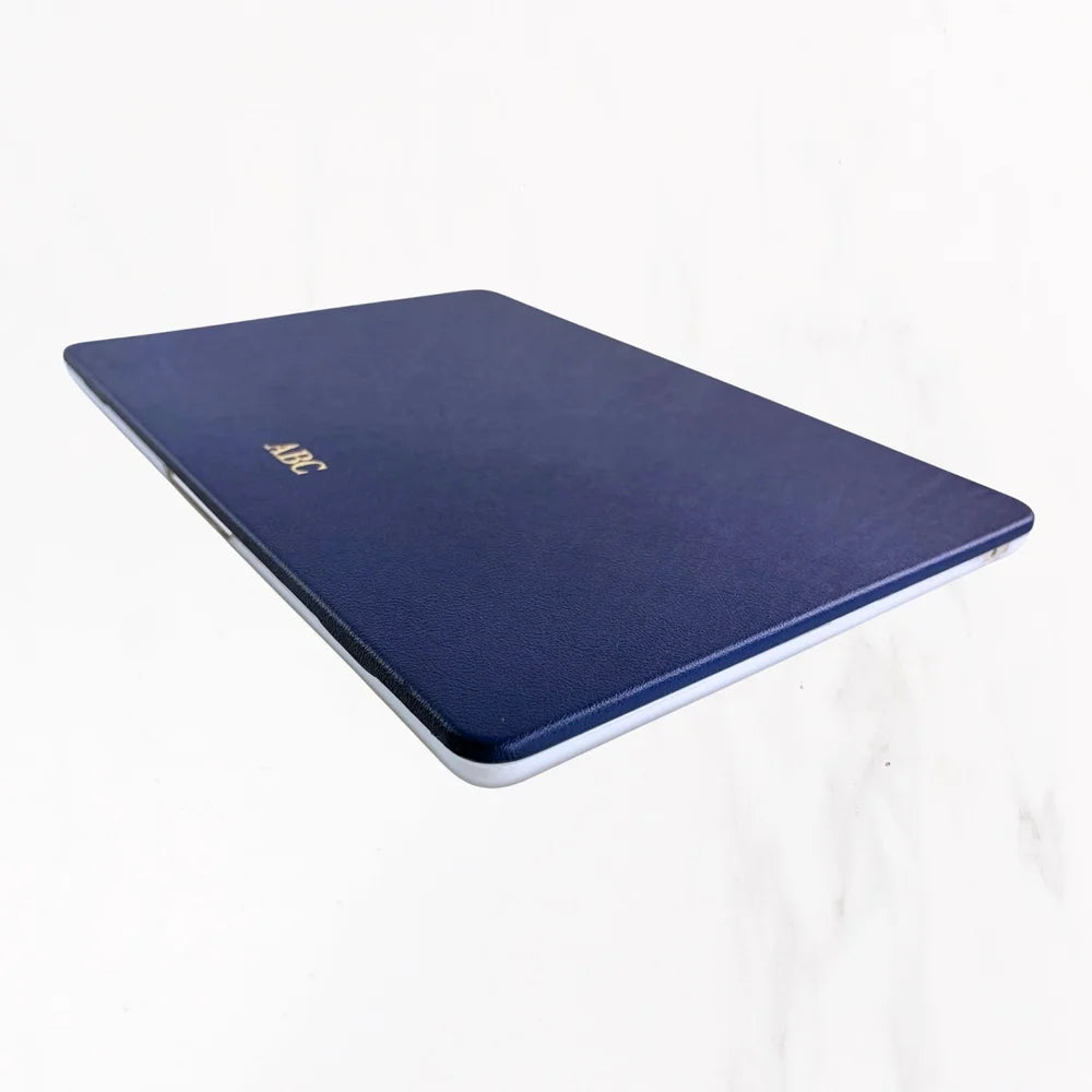Macbook Series - Grain Leather Hard Shell Case - Dark Blue