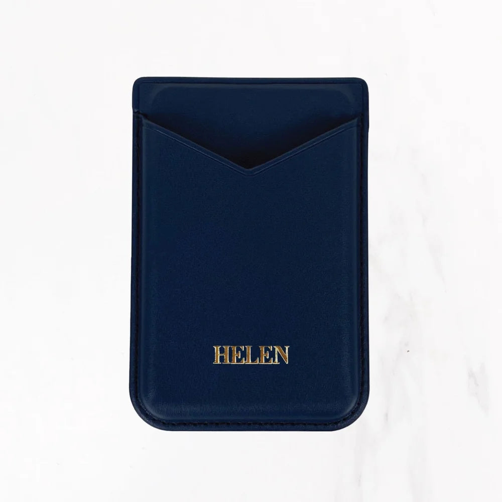 Magsafe Leather Couture Card Holder - Midnight Blue