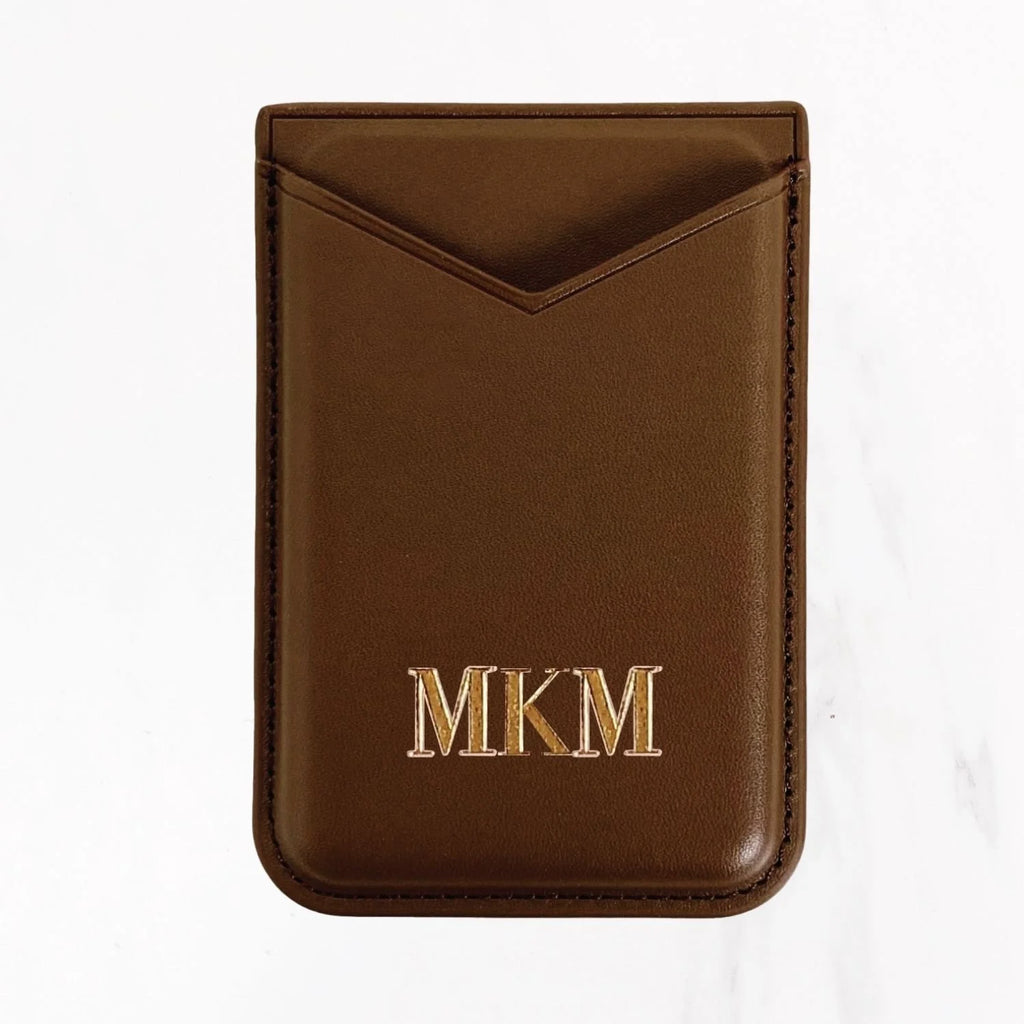 Magsafe Leather Couture Card Holder - Brown