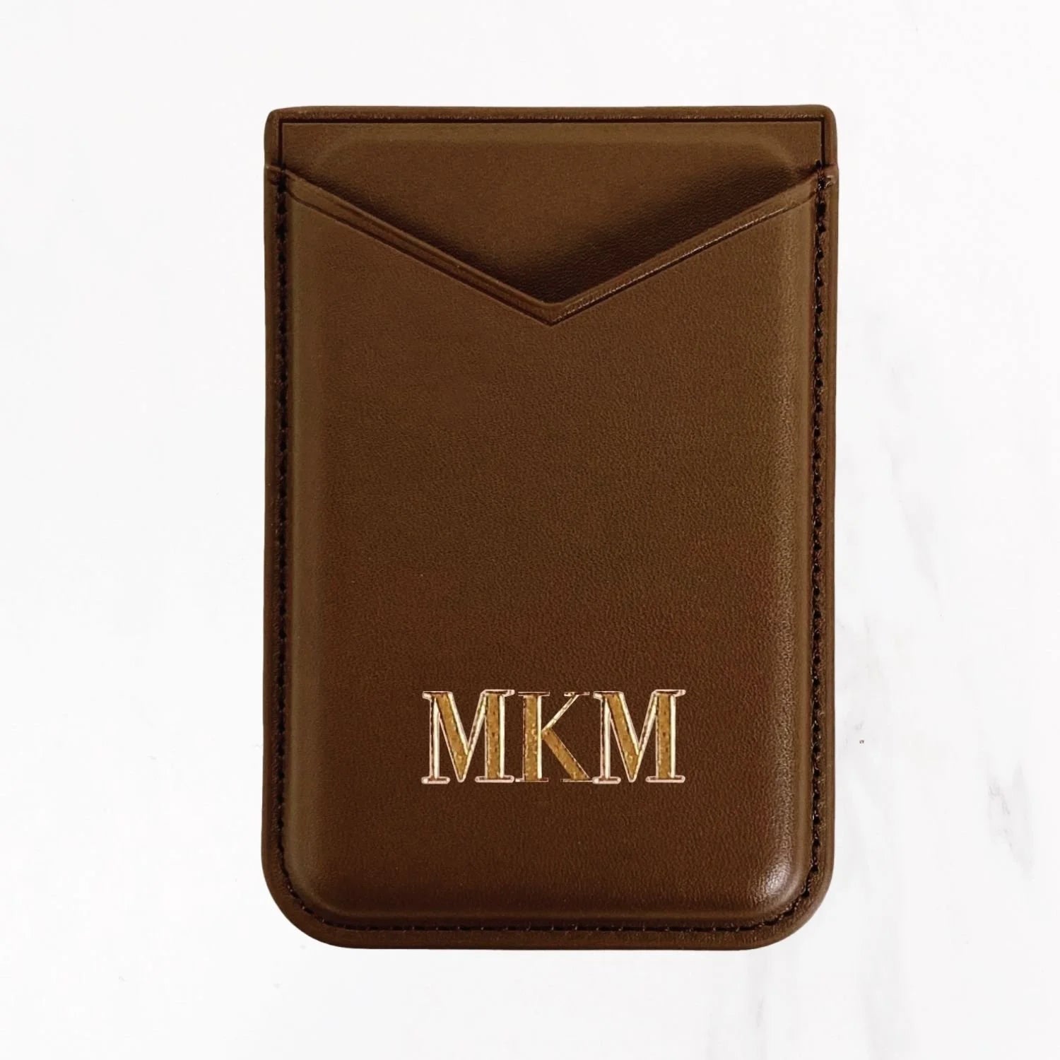 Magsafe Leather Couture Card Holder - Brown