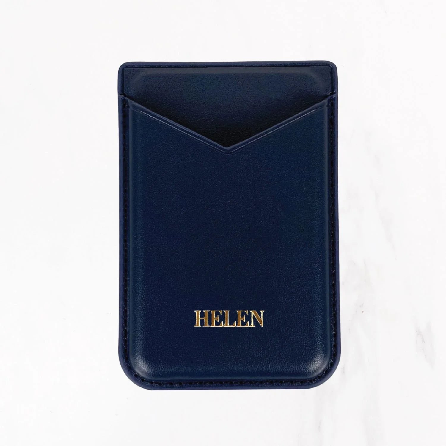 Magsafe Leather Couture Card Holder - Admiral Blue