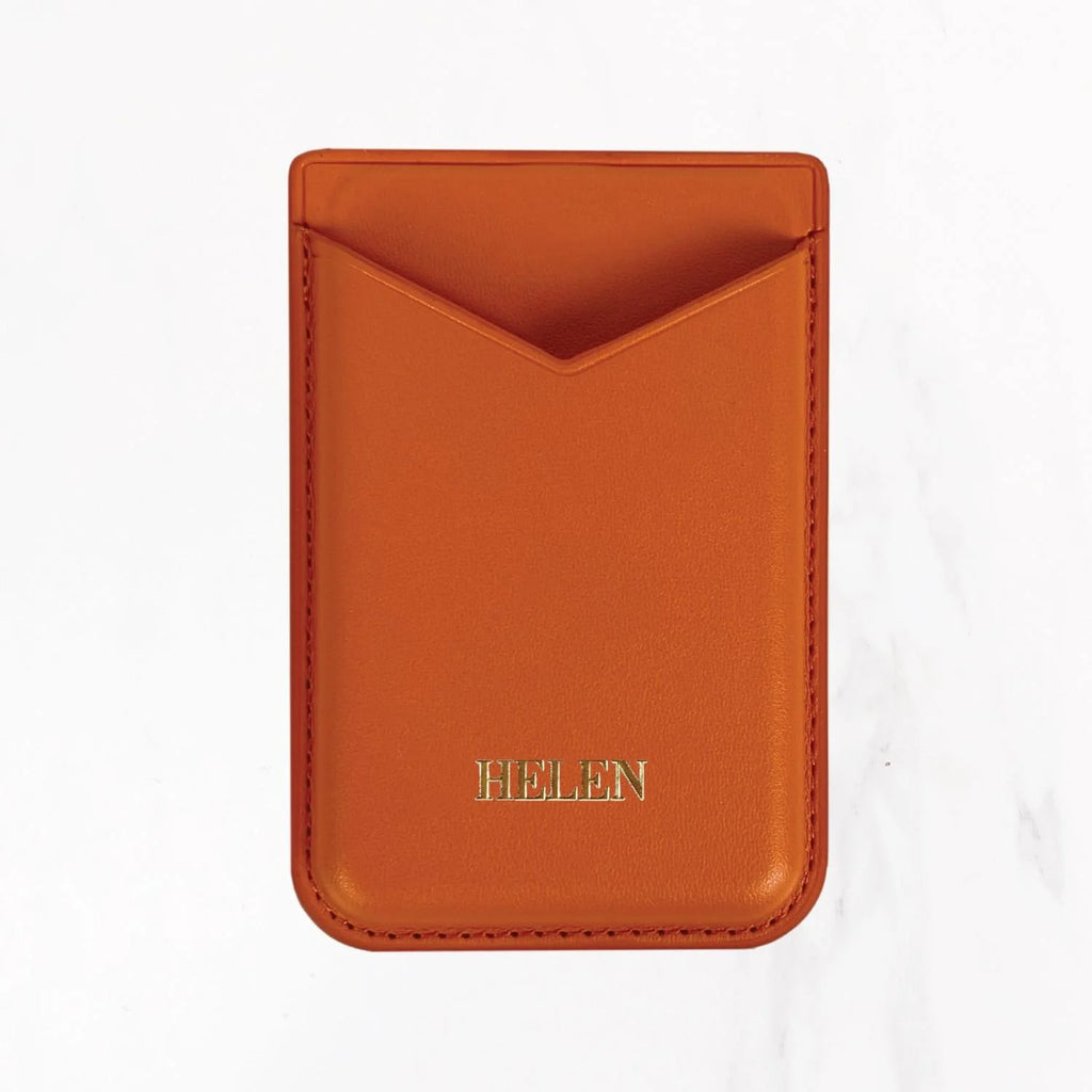 Magsafe Leather Couture Card Holder - Light Orange